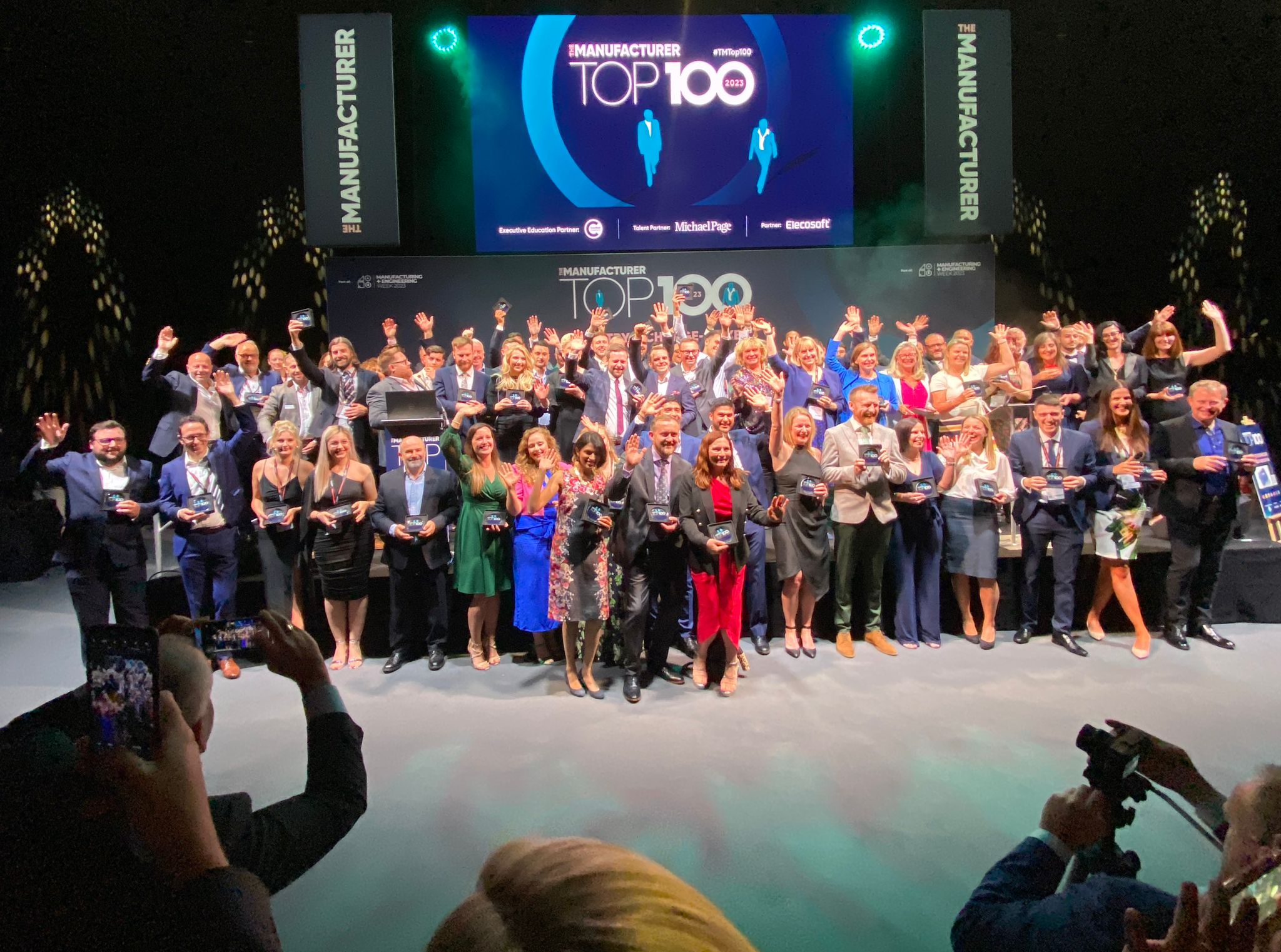 Nick Allen wins Inspiring Leader award at The Manufacturer Top 100 ceremony in Birmingham, June 2023